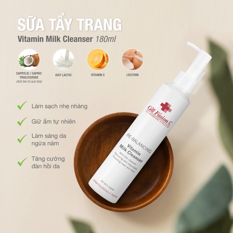 Cell Fusion C Expert – Sữa tẩy trang VITAMIN MILK CLEANSER