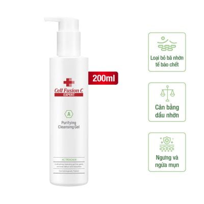 Cell Fusion C Expert – Gel rửa mặt thanh khiết cho làn da dầu mụn AC.Trecalm Purifying Cleansing Gel